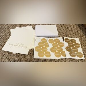 Pack of 19 - 4x6 blank Congratulations cards with envelopes & 23 gold stickers